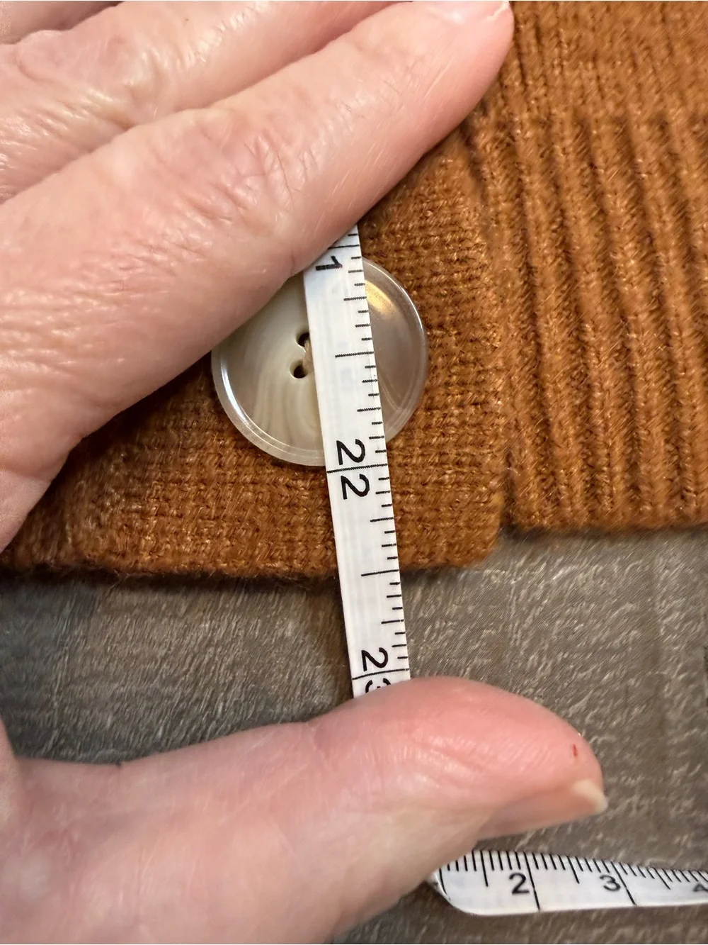 LOFT Chunky Ribbed Knit Collared Rust Button-Front Pocket Cardigan size XL